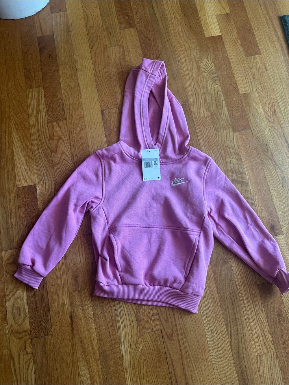 NWT kids Nike Pink Pullover Hoodie with Chest Logo